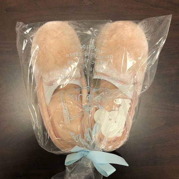 Feather Puff Velvety Loafer House Slipper, Pink - Picture 4 of 4